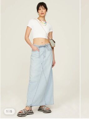 Levi’s Light Wash Denim Maxi Skirt - Pale Blue